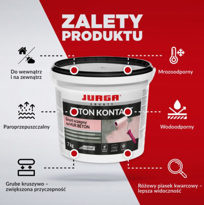 Grunt szczepny kwarcowy BETON KONTAKT mur beton trudne podłoża 4 kg JURGA