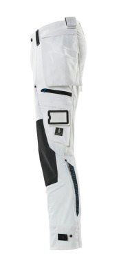 17031  Spodnie robocze z kieszeniami workowymi Mascot Advanced Ultimate Stretch białe