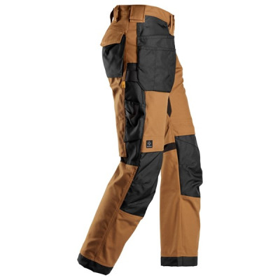 Spodnie robocze 6224 Snickers  Canvas+ Stretch AllroundWork z workami kieszeniowymi k. brązowy