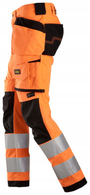 Spodnie Snickers 6243 Odblaskowe Stretch AllroundWork Pomarańczowe