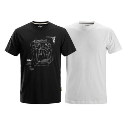 2522 T-shirt - zestaw 2 szt. kolor czarny i biały
