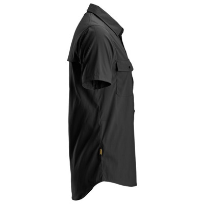 8520 Koszula Rip-Stop model LiteWork - krótki rękaw Snickers w kolorze czarnym