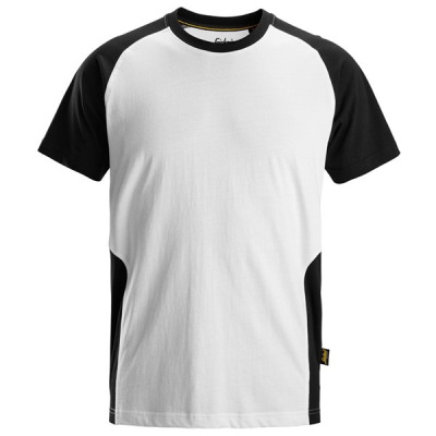 2550 T-shirt dwukolorowy Snickers w kolorze Białym