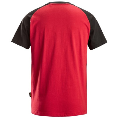 2550 T-shirt dwukolorowy Snickers w kolorze Czerwonym