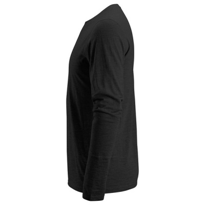 T-shirt wełniany z długimi rękawami 2427 BLACK