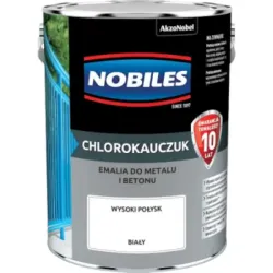 Nobiles Chlorokauczuk – Emalia do metalu i betonu, biały połysk 5L
