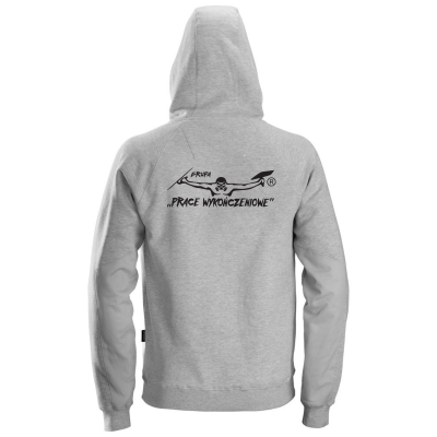 Bluza Snickers z haftem logo Grupy Prace Wykończeniowe kolor szary (logo plecy)