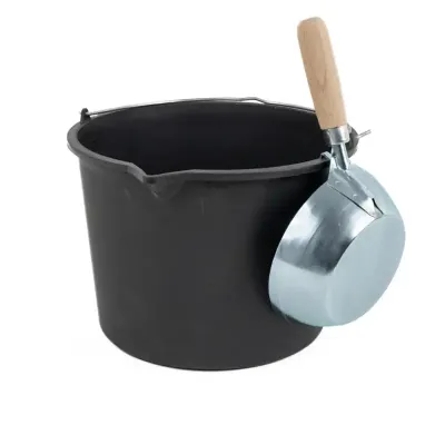 Czerpak metalowy 170 ocynkowany, uchwyt bukowy