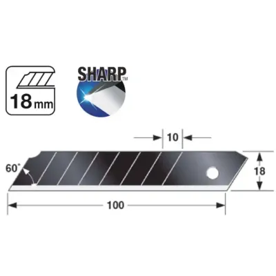 Ostrza segmentowe łamane 18 mm Tajima "Razar Black"