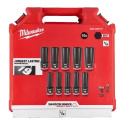 MILWAUKEE ZESTAW NASADEK UDAROWYCH 1/2 DEEP set-10pc