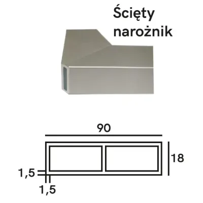 KB Kątownica budowlana z poprzeczką 100x100 (2x pion, 2x poziom) Słowik