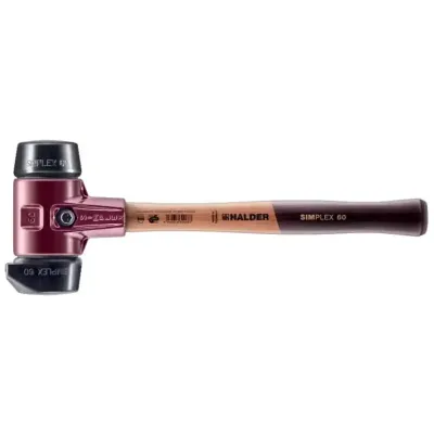 Młotek SIMPLEX 60mm – gumowa końcówka średnio twarda „Stand‑Up” Halder 3022.260