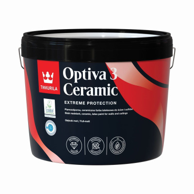 Tikkurila Optiva Ceramic Super Matt [3] 9L (baza A) biała