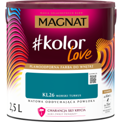 Plamoodporna farba MAGNAT kolorlove odcień KL26 morski turkus 2,5l