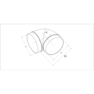 AW Kolano kanału okrągłego 90' (fi 125) (KO125-23/90)