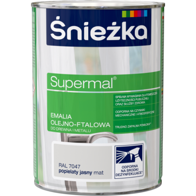 Supermal Emalia Olejno-Ftalowa - popielaty jasny mat 0,8l