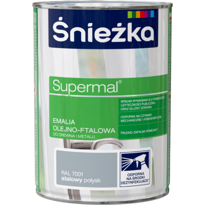Supermal Emalia Olejno-Ftalowa - stalowy połysk 0,8l
