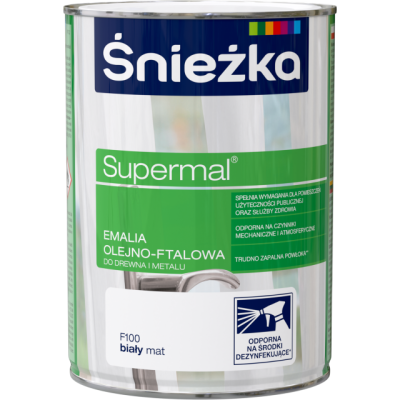 Supermal Emalia Olejno-Ftalowa BIAŁY MAT 0,8L