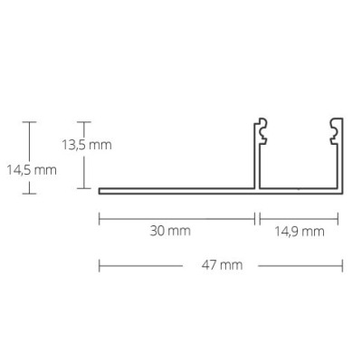 Profil końcowy TBP4 LED do suchej zabudowy 2m.