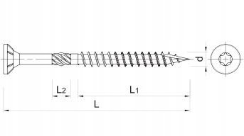 Wkręty do drewna Rawlplug TS-5035 5 x 35 mm 250szt