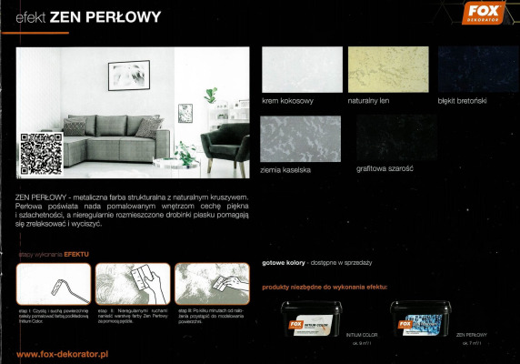 Fox Dekorator ZEN PERŁOWY farba strukturalna Krem kokosowy 1L