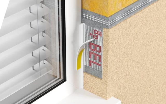 Listwa PVC dylatacyjna przyokienna 3mm z siatką 3m SZARY CIEMNY