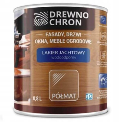 Lakier jachtowy drewnochron bezbarwny półmat 0.8l