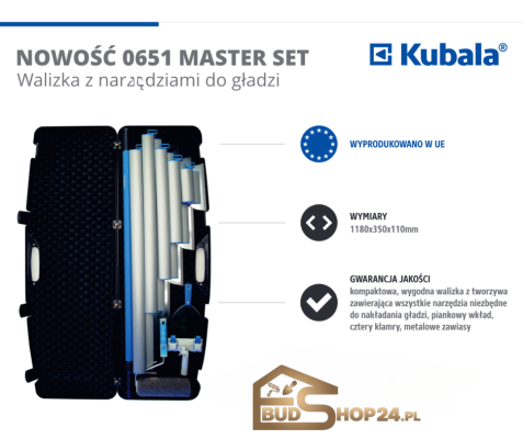 Walizka z narzędziami do gładzi MASTER SET (0651) KUBALA zestaw szpachli