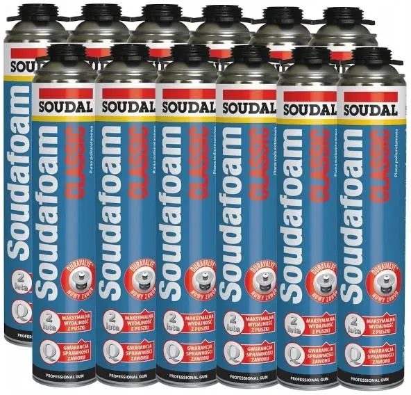 12 x SOUDAL PIANKA PISTOLETOWA SOUDAFOAM 750 ML CLASSIC