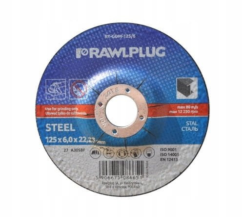 Ściernica do szlifowania metalu 125x22,23 6mm RT-GDM-125/6