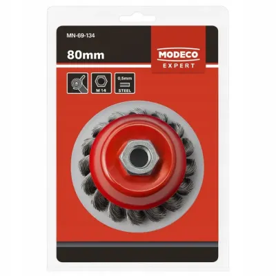 Modeco szczotka doczołowa 80 mm stal do szlifierki kątowej MN‑69‑134