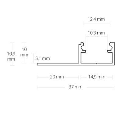 Profil płytkowy FP2 LED końcowy 2m.