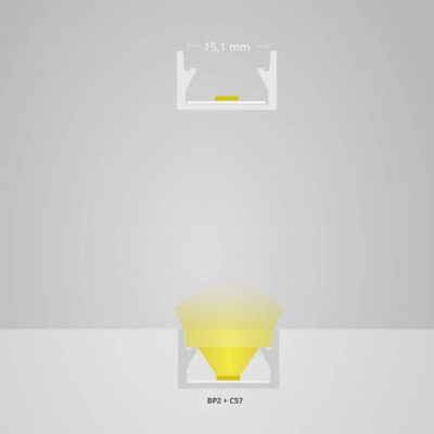 Profil podłogowy BP2 wpustowy 2m. Zestaw z kloszem C57.