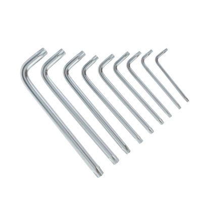Zestaw kluczy imbusowych TORX Polax w kształcie litery L, 9 sztuk, T10-T50, Cr-V (25-007)