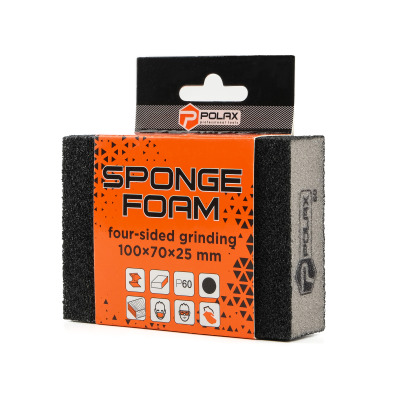 Gąbka ścierna P60 Polax prosta 110x70x25 mm (54-188)